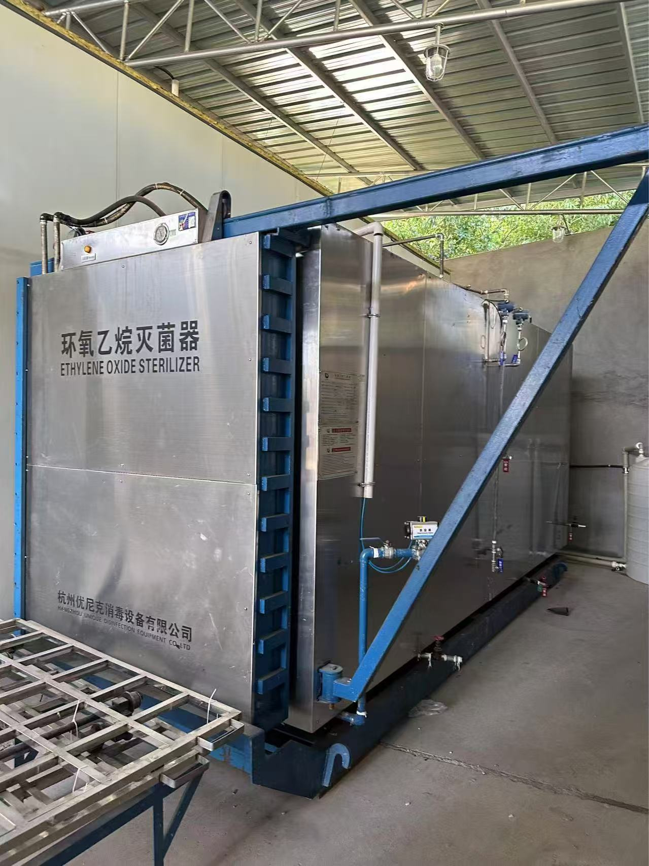 ハオルンメディカルの工場でのeoガス消毒の様子